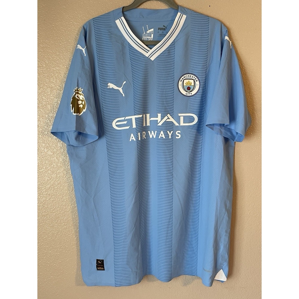 Men's 3XL NWOT Manchester City Kevin De Bruyne #17 Puma 2023/24 Home Jersey Blue - Picture 1 of 10